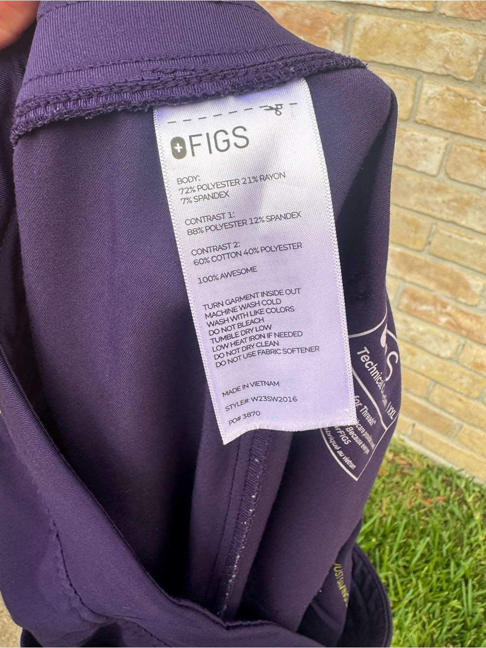 FIGS Technical Collection Jogger Scrub Pants Bundle XXL Royal Blue&Purple 2Pair - Picture 9 of 10